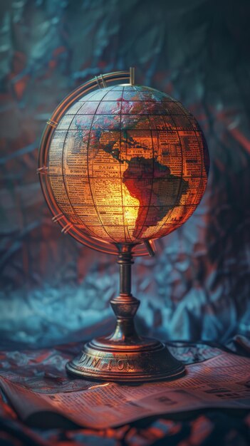 a globe with the words quot the world quot on it