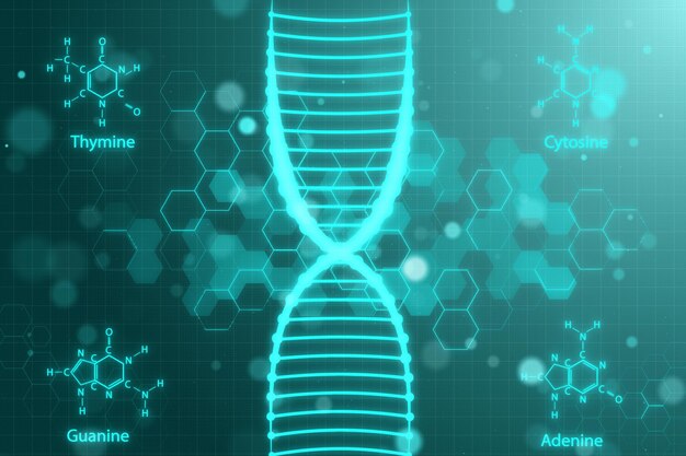 Foto gloeiende dna-achtergrond