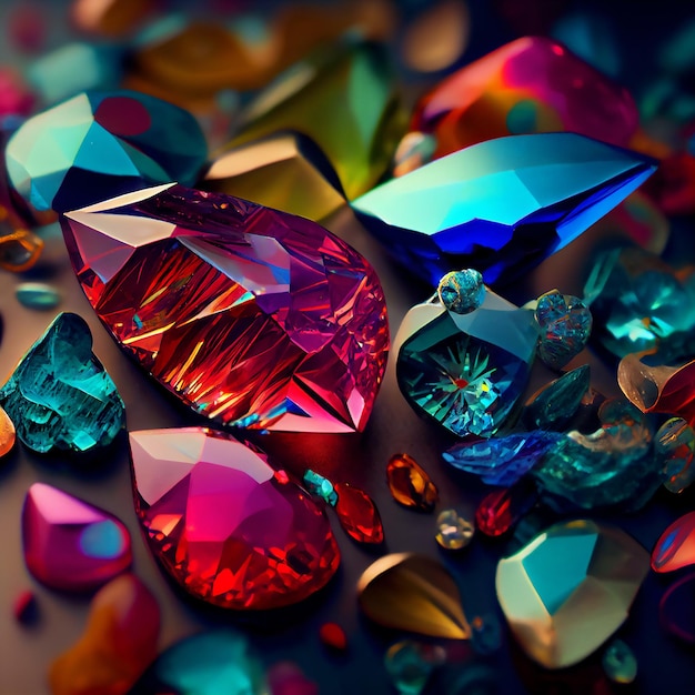 Gloeiende magische kristallen