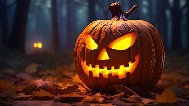 Gloeiende pompoenen voor een spookachtige Halloween