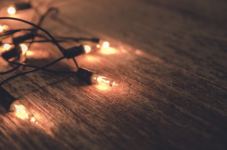 Foto gloeilamp decoratie op hout