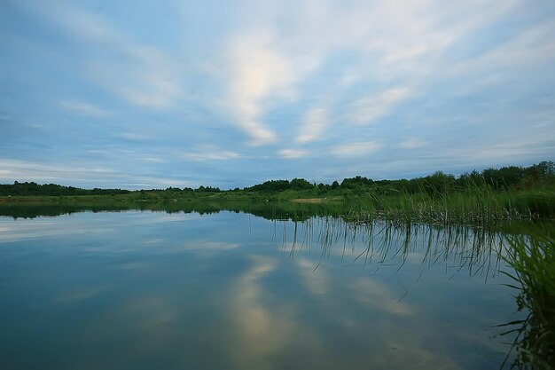 gloomy autumn on the lake sadness / autumn stress, seasonal landscape nature on the lake