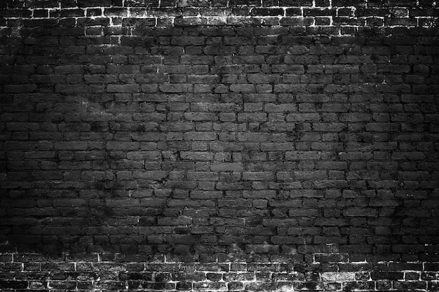 Gloomy background black brick wall of dark stone texture