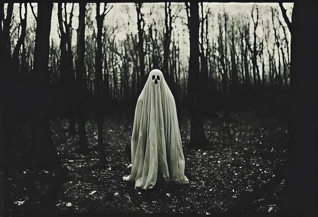 gloomy ghost standing on ground in forest 3