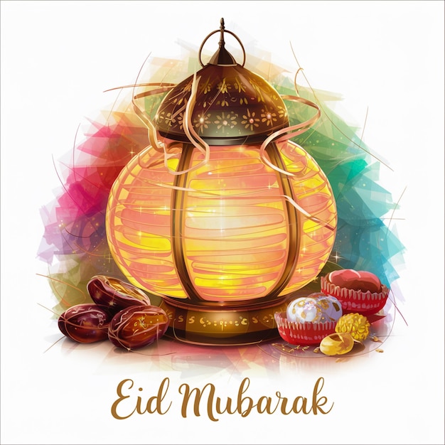 Photo glorious eid mubarak celebration radiant colors and ornate design showcasing muslim festival