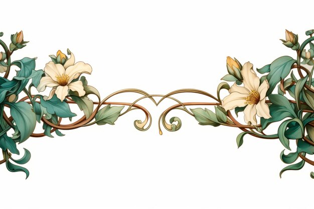 Photo glorious simplicity a delicate art nouveau border