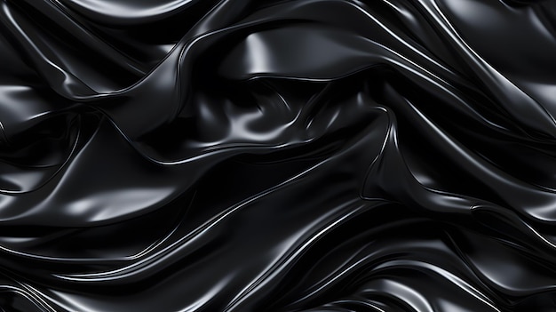 Glossy black latex texture in liquid style