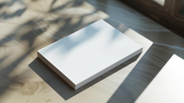 A glossy business card design mockup blank white