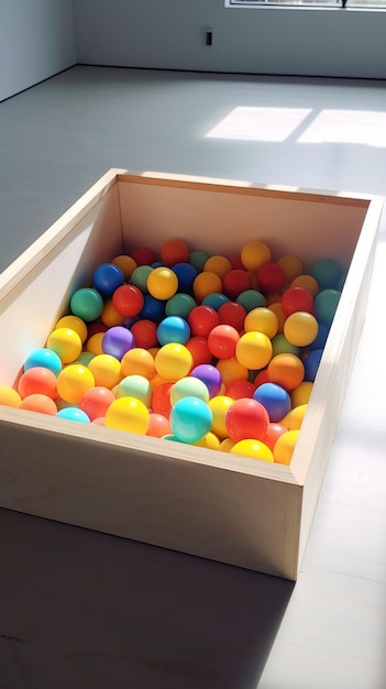 A glossy color full balls in box