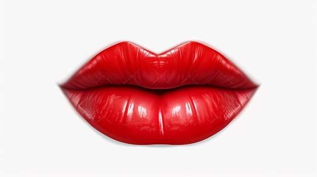 Блестящие красные и сексуальные губы.