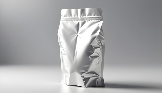 Glossy foil food bag packaging mockup