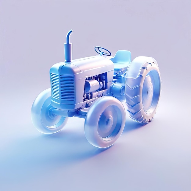 Glossy gestileerd glazen icoon van tractor landbouw voertuig gereedschap motor