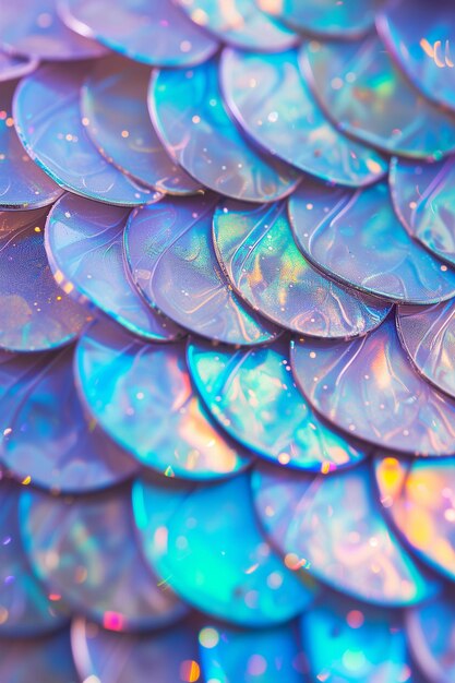 Photo glossy holographic scales texture