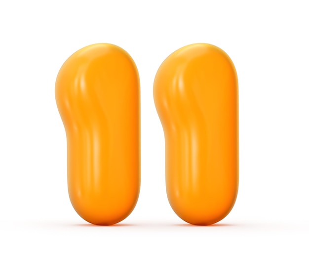 Глянцевое оранжевое желе номер 11 или одиннадцать на белом фоне 3d иллюстрация