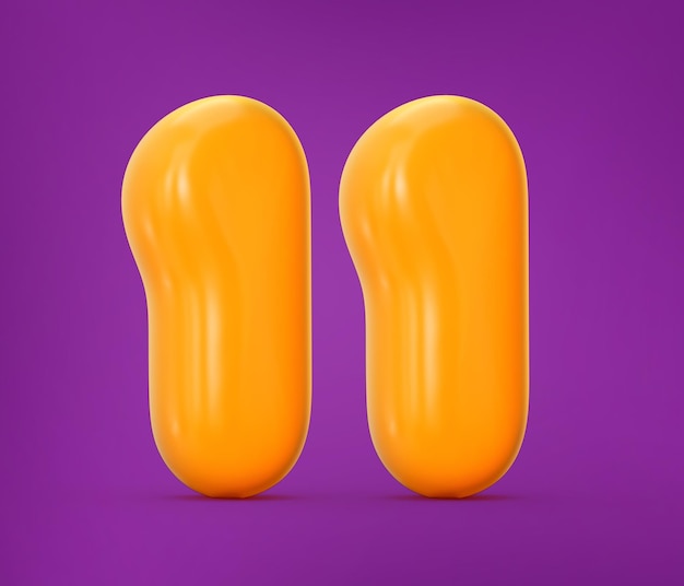 写真 オレンジ色のジェリー 11 または 11 紫色の背景に隔離され,影の3dイラスト