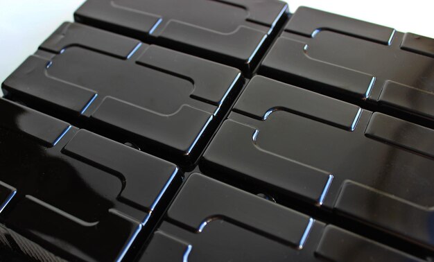 Glossy plastic surface with rectangular sectors