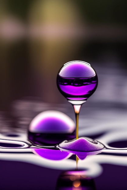 glossy purple water drop photography
