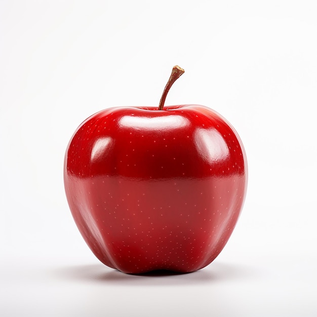 Glossy Red Apple on White