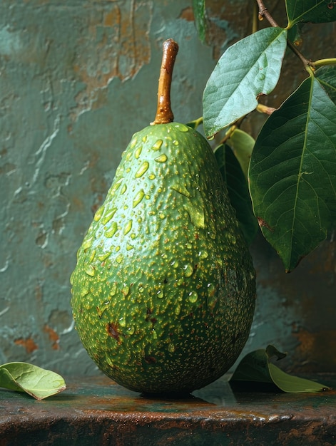 glossy ripe avocado showcasing a rich green texture freshness revealed