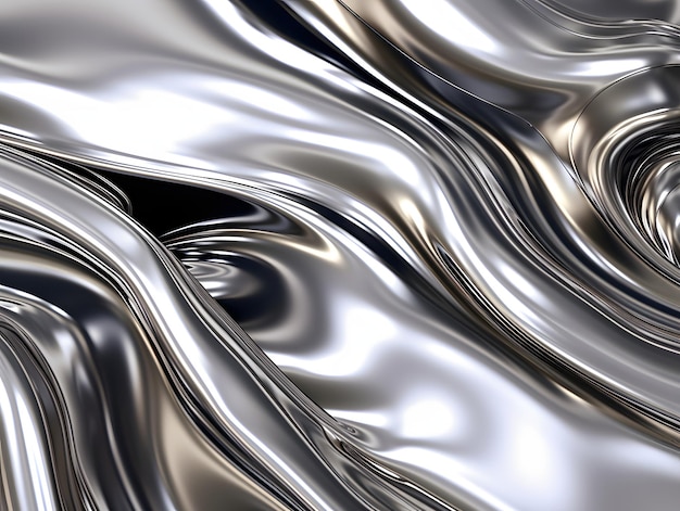 Glossy Silver Liquid Texture Background Melted Metal Background