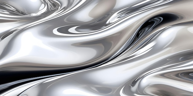 Glossy Silver Liquid Texture Background Melted Metal Background