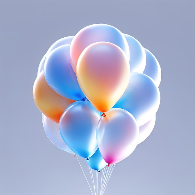 Глянцевая стилизованная стеклянная икона воздушных шаров для праздничного украшения вечеринки