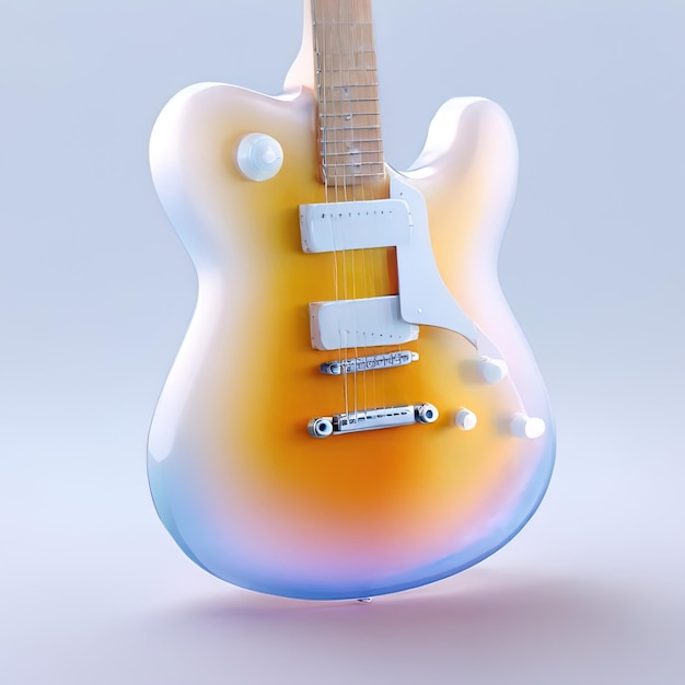 Glossy stylized glass icon of guitar electric electric guitar musical instrument