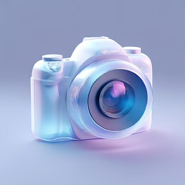 Фото Глянцевая стилизованная стеклянная икона фотосъемки камерой