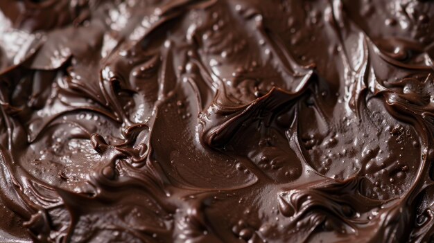 Блестящая крутящаяся темная шоколадная текстура вблизи
