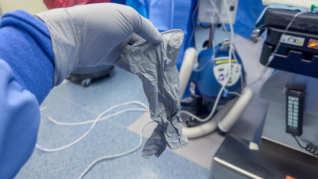 glove hospital symbolizes healing and protection with colorful gloves neatly arranged conveying ca