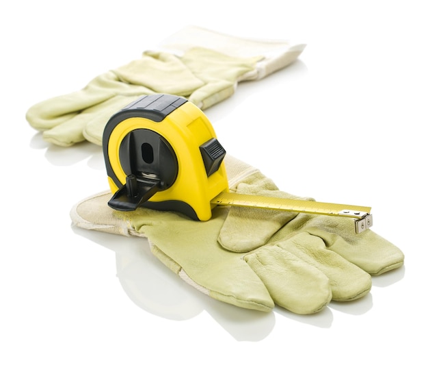 Gloves with yellow tapeline