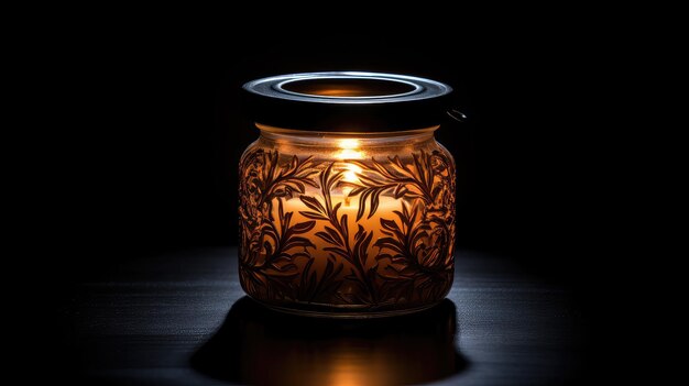 Photo glow candle with dark background