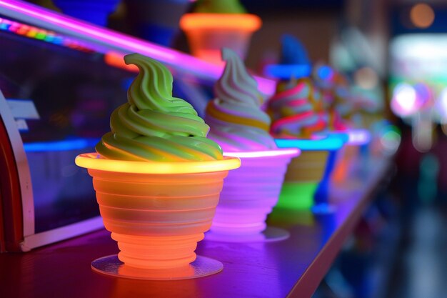 Glow Cones Ice Cream in Neon