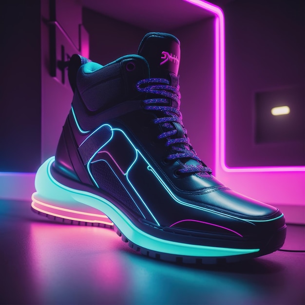 Glow in the dark boots shoes neon colors