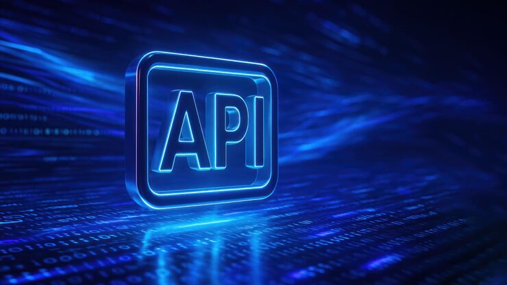 Photo a glowing 3d api icon floats amidst data streams and binary code illustrating api programming and application programming interface in a futuristic tech environment