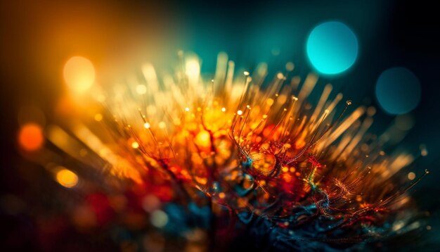 Glowing abstract decoration vibrant colors blurred motion generated by AI