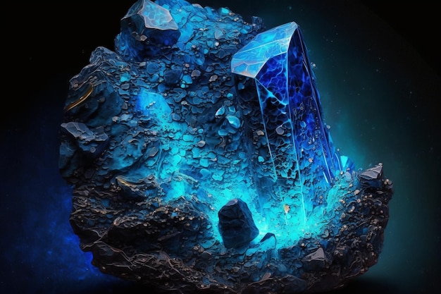 Glowing blue gem background photo