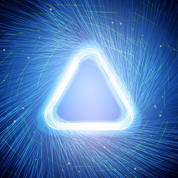 Glowing blue triangle