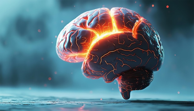 Светящийся мозг Искусственный интеллект Нейронные связи