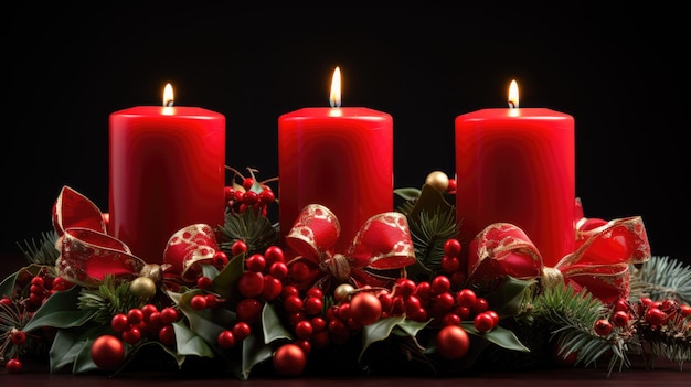 A glowing candle centerpiece for Christmas