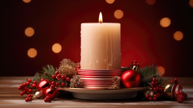 A glowing candle centerpiece for Christmas