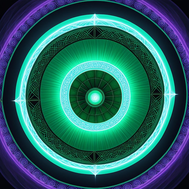 glowing celtic shield with ornate border and intricate design