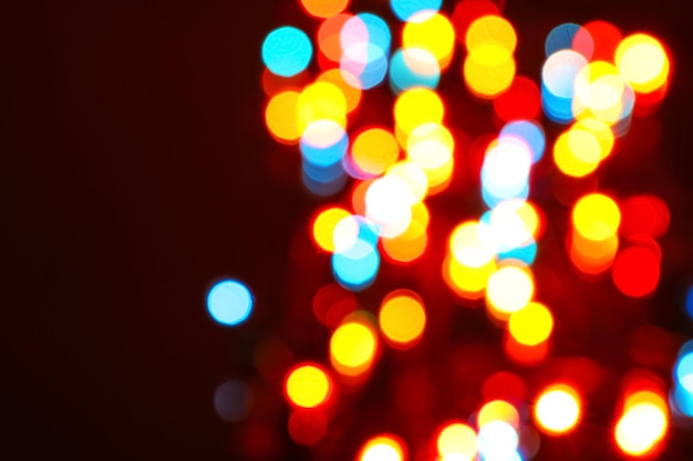 Glowing Christmas lights, blurred view