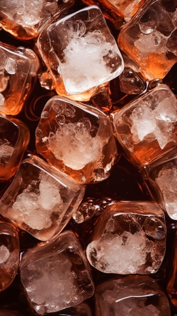 Glowing Cola Soda Ice Cube Texture Cola Ice Cubes Pattern Texture