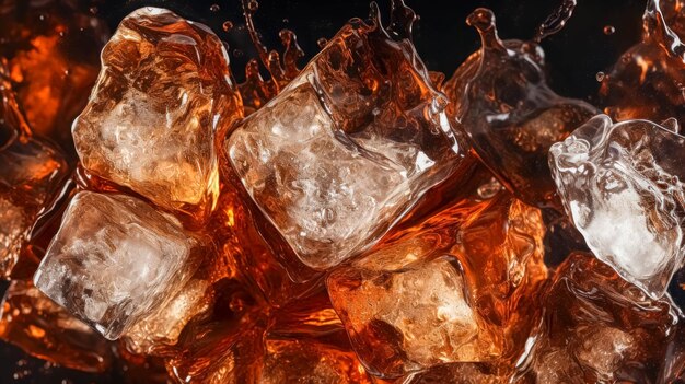 Glowing Cola Soda Ice Cube Texture Cola Ice Cubes Pattern Texture