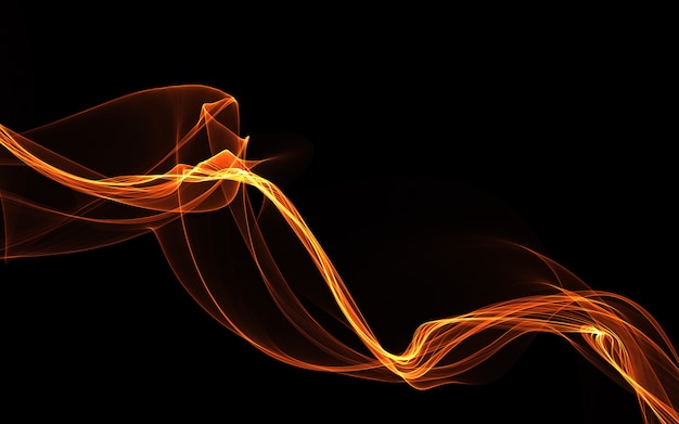 Glowing colored wave on a dark background