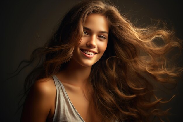 Photo glowing confidence lovely woman portrait