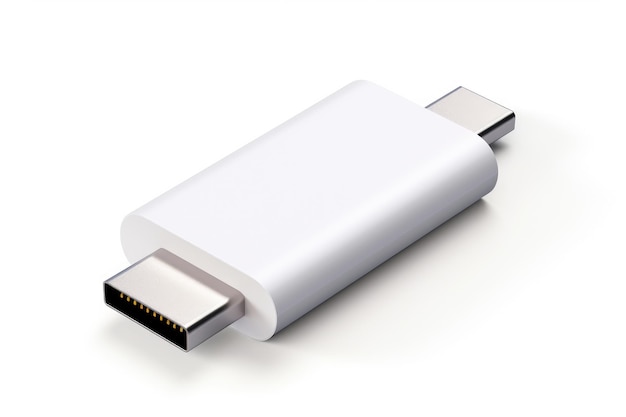 Светящееся соединение Белый USB-кабель соединяет миры на белом или PNG прозрачном фоне