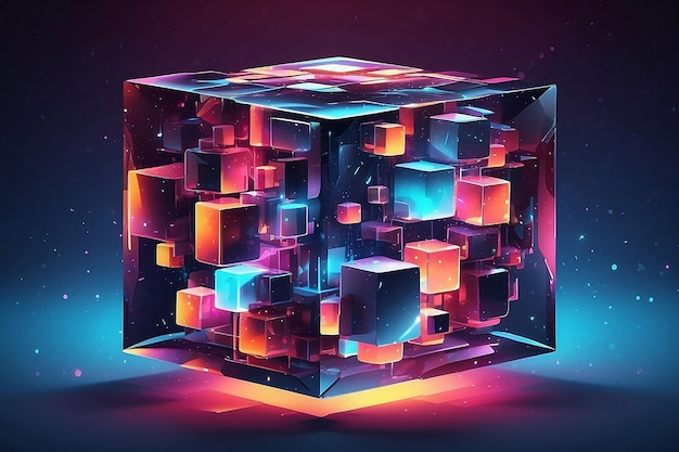 Glowing cube abstracte achtergrond