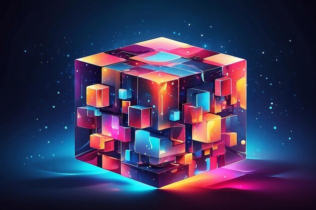 Glowing cube abstracte achtergrond